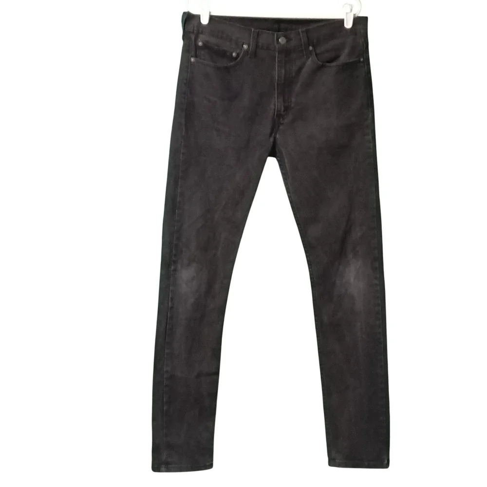 Levis 511 Slim Fit Jeans Mens 34x32‎ Faded Black Denim 04511-1507